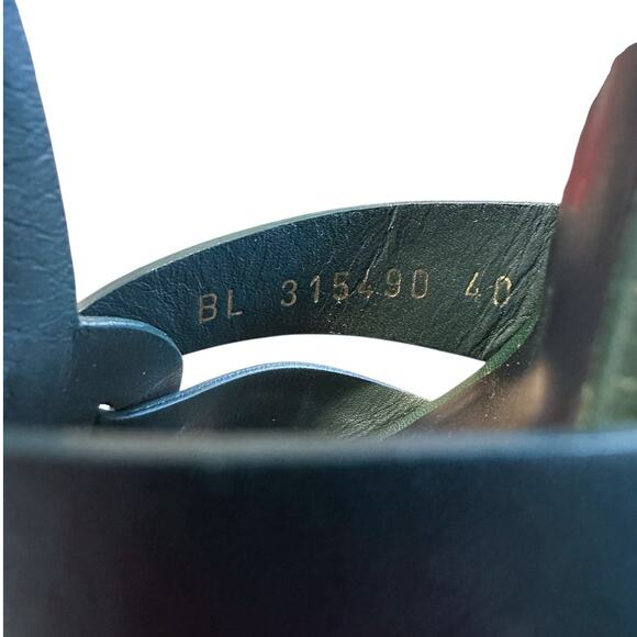 Saint Laurent Tribute Dark Leaf Green Leather Platform High Heel Sandals  EU 40 - Picture 7 of 11